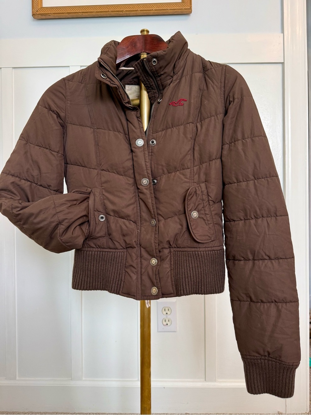Y2K HOLLISTER CHOCOLATE BROWN DOWN FILLED JACKET